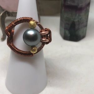 Handmade copper wire wrapped ring